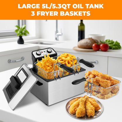 TSAF40DH dual pot electric fryer