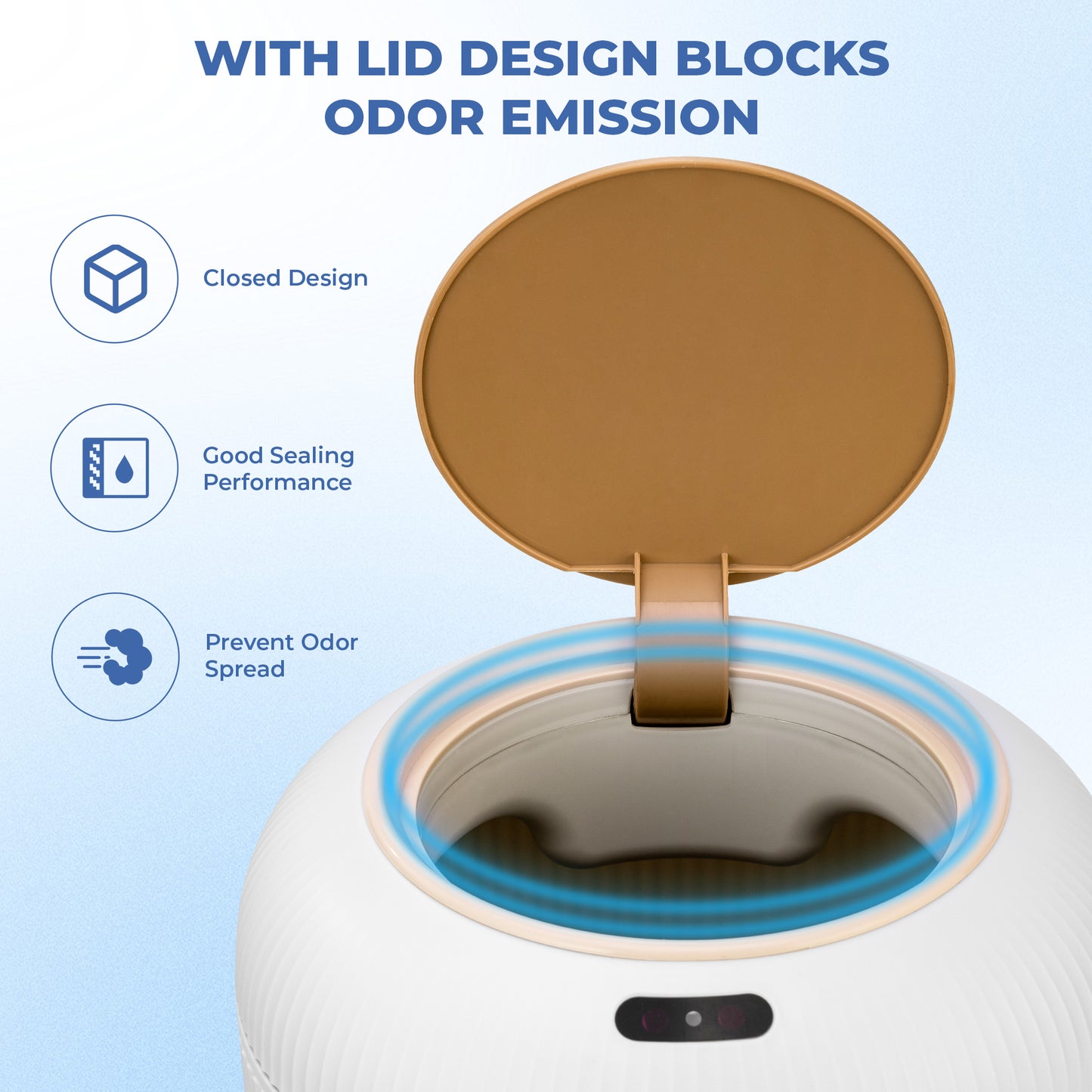 TG6212 Cylinder Intelligent Garbage Can Set (10L+12L) White