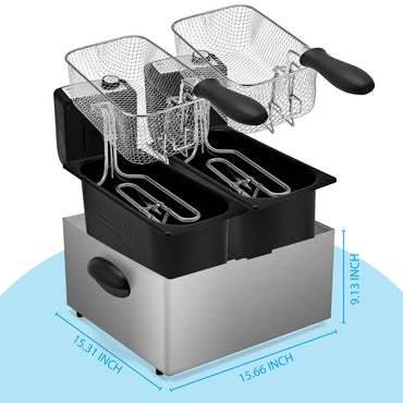 130DL dual pot electric fryer