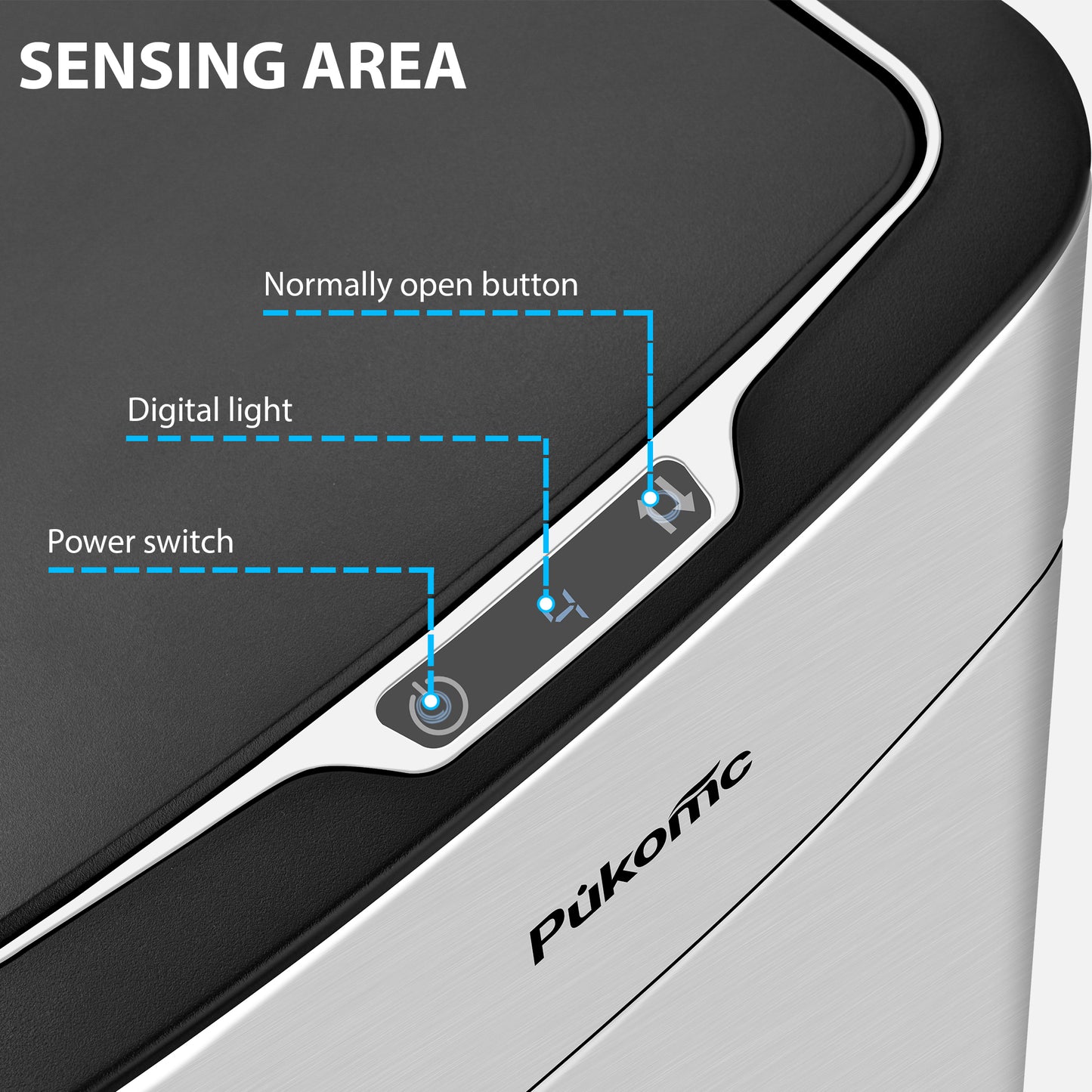 TG6161 stainless steel induction trash can, stainless steel color, 10L