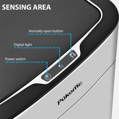 TG6161 stainless steel induction trash can, stainless steel color, 10L