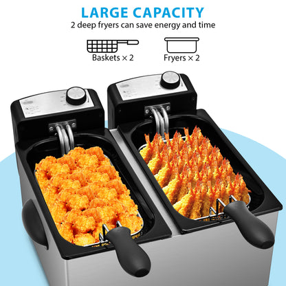 130DL dual pot electric fryer