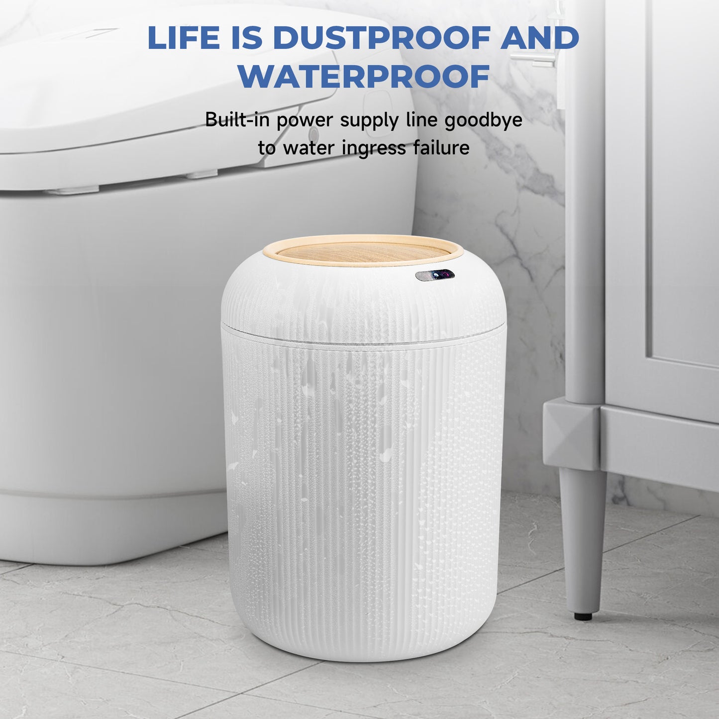 TG6212 Cylinder Intelligent Garbage Can Set (10L+12L) White