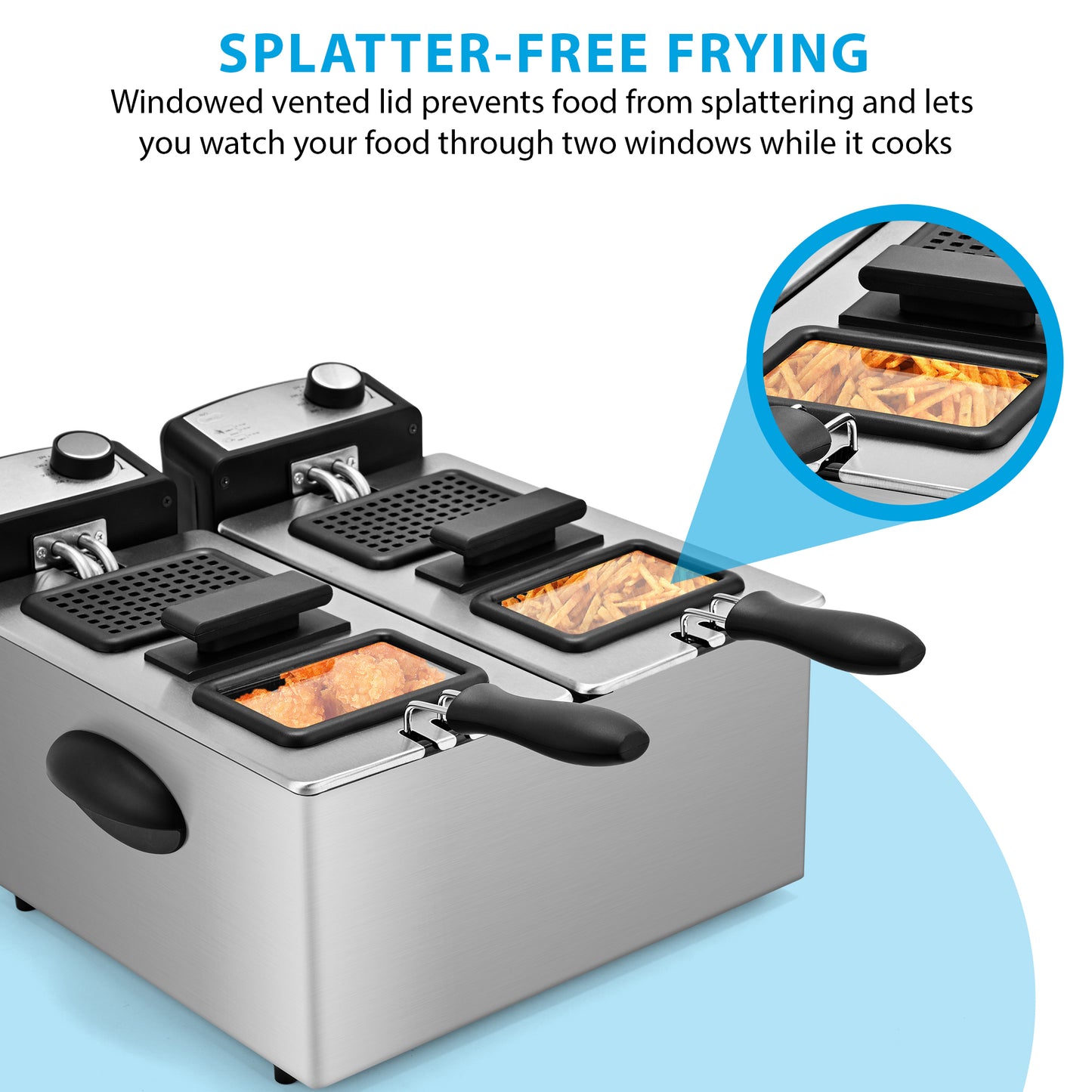 130DL dual pot electric fryer