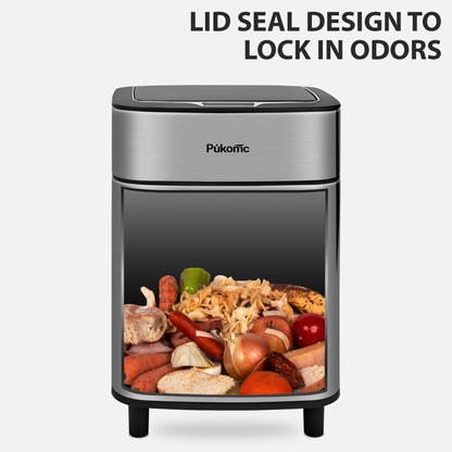 TG6161 stainless steel induction trash can, stainless steel color, 10L