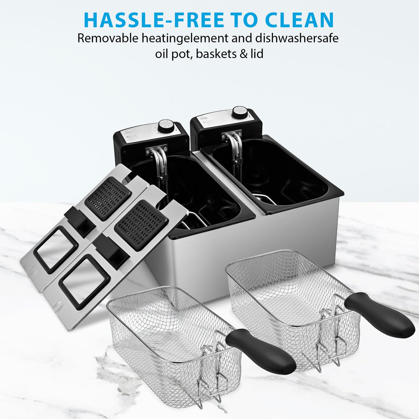 130DL dual pot electric fryer