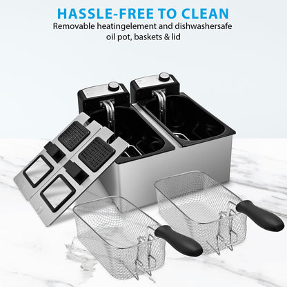 130DL dual pot electric fryer