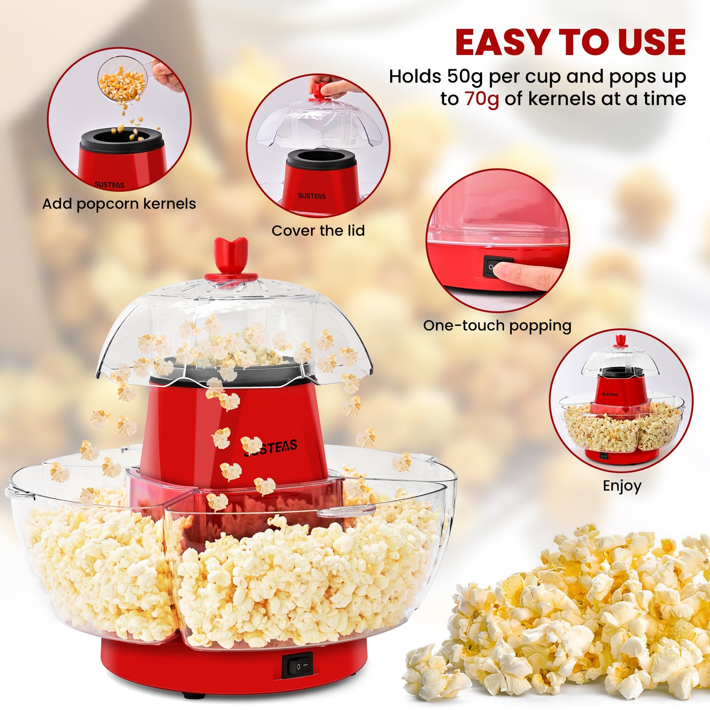 MY-B027 Popcorn Maker Red