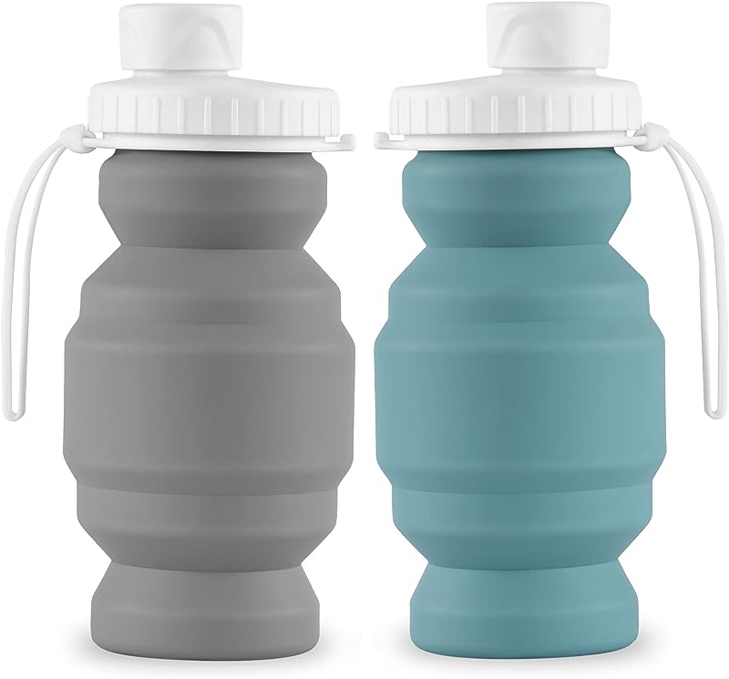 Leakproof Reusable Silicone Water Bottle: Collapsible, Lightweight & Durable for Gym, Camping, Travel