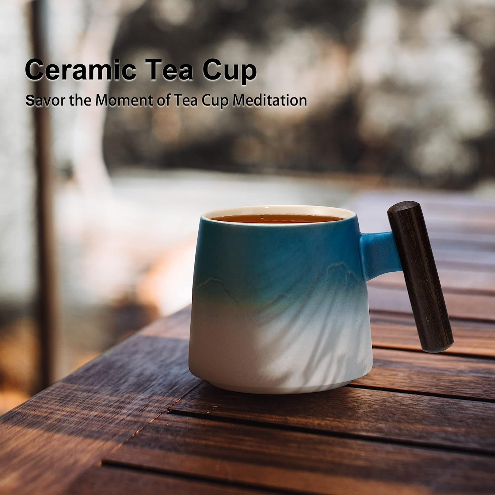 Gradient Porcelain Tea Cup with Stainless Steel Infuser and Lid, 400ml - Perfect for Home and Office Use