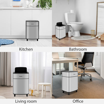 TG6161 stainless steel induction trash can, stainless steel color, 10L