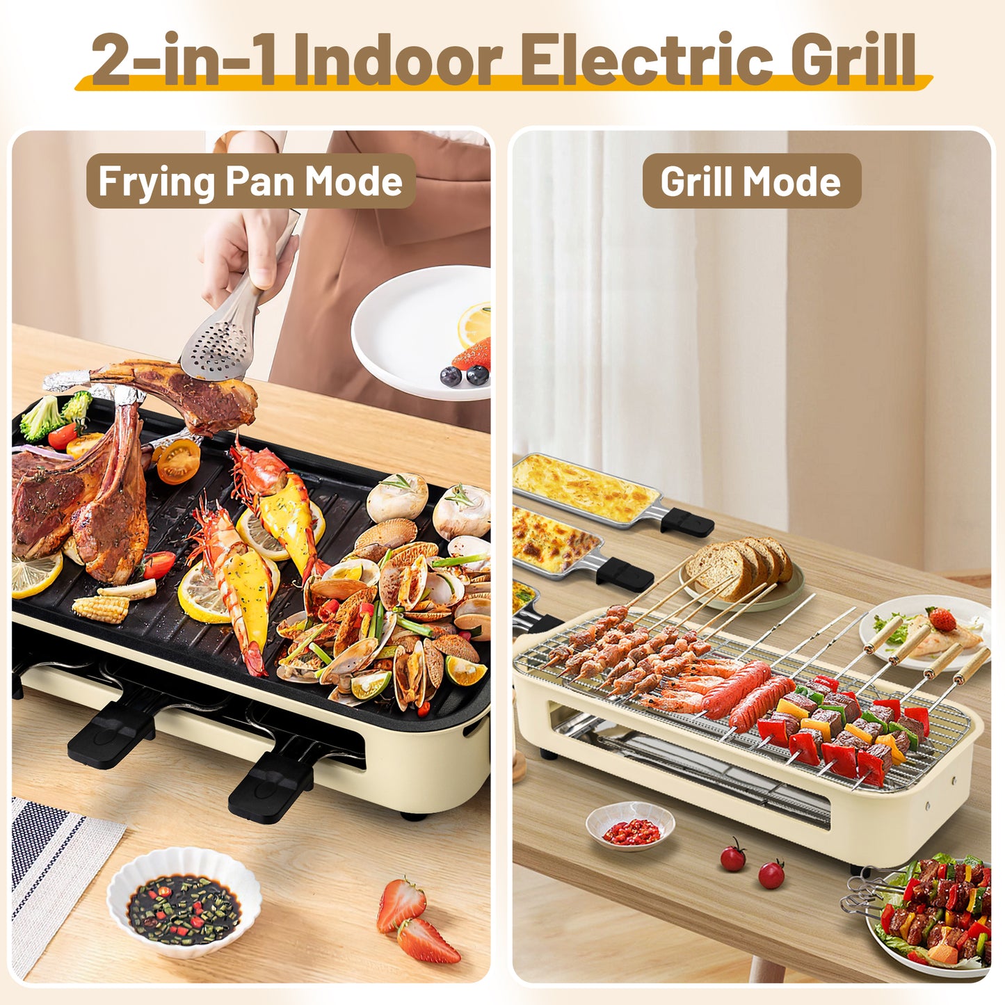 Smokeless Indoor Electric Grill with Removable Extra-Large Plate