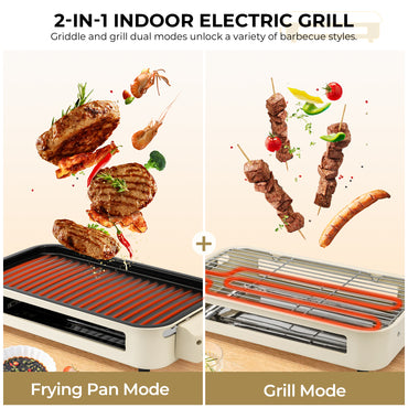 Smokeless Indoor Electric Grill with Removable Plate