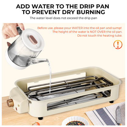 Smokeless Indoor Electric Grill with Removable Plate