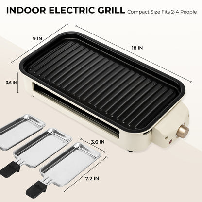 Smokeless Indoor Electric Grill with Removable Plate
