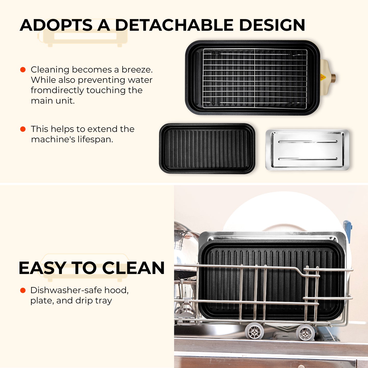 Smokeless Indoor Electric Grill with Removable Plate