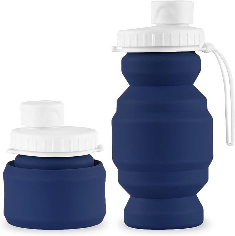 Leakproof Reusable Silicone Water Bottle: Collapsible, Lightweight & Durable for Gym, Camping, Travel