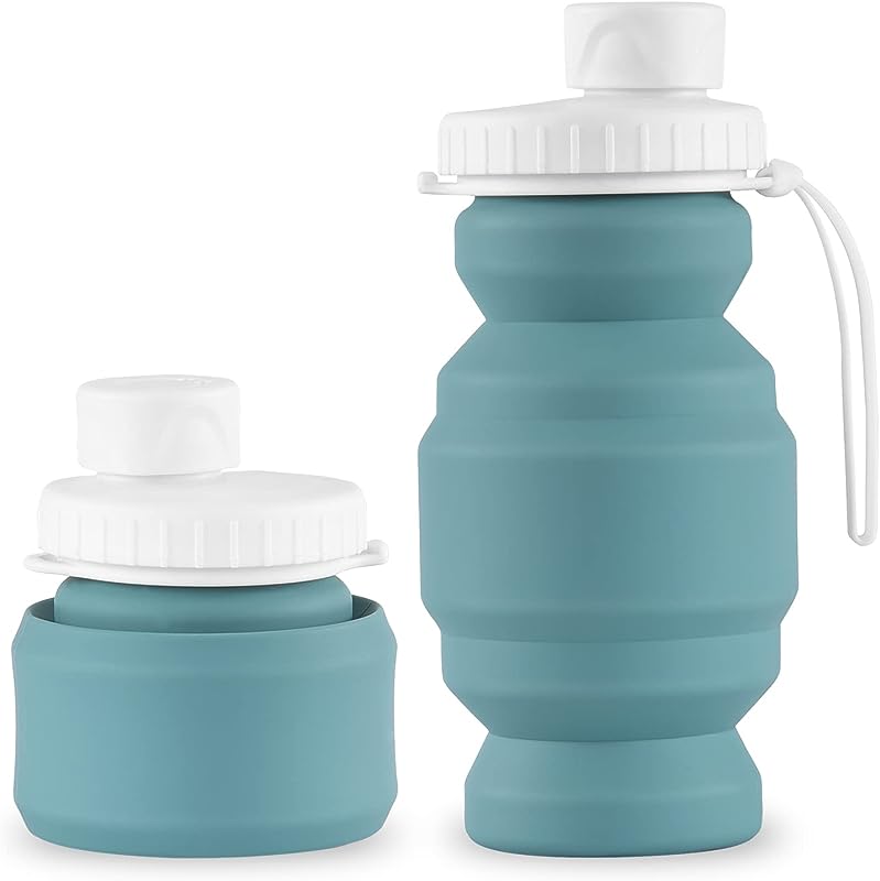 Leakproof Reusable Silicone Water Bottle: Collapsible, Lightweight & Durable for Gym, Camping, Travel