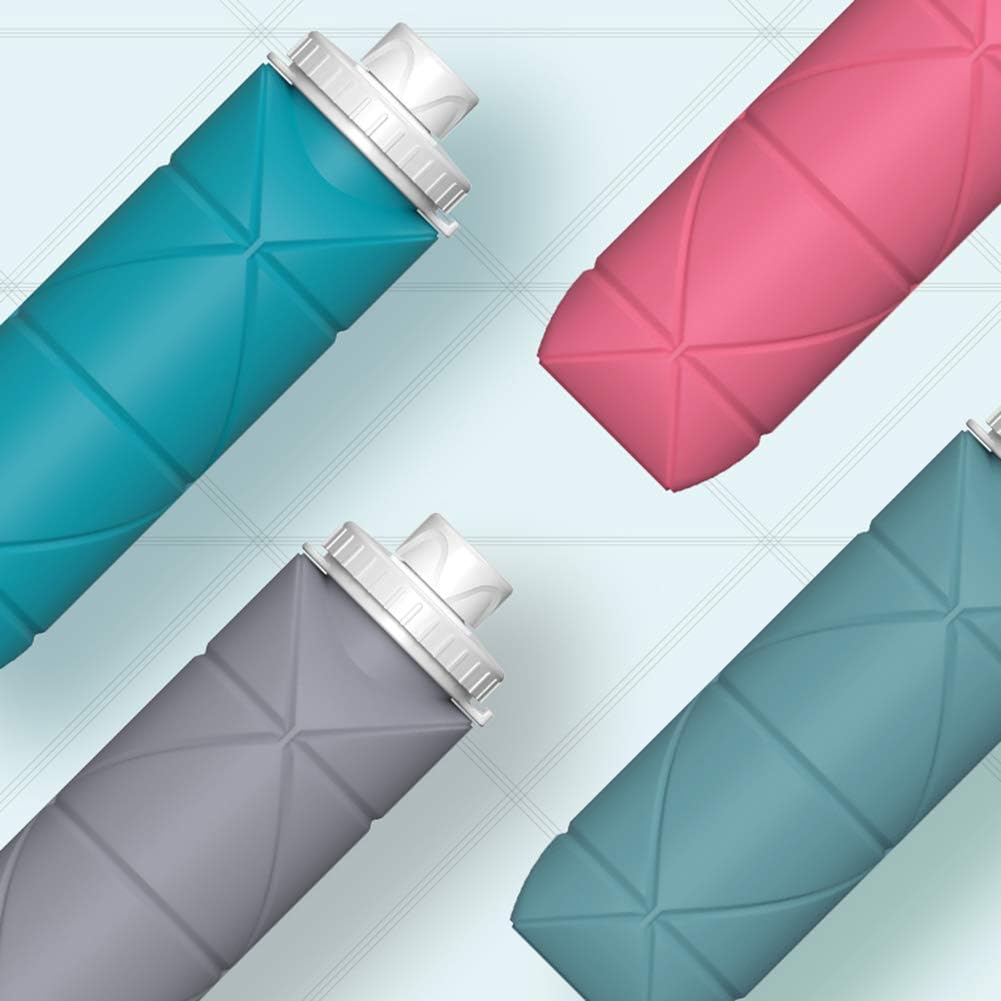 Leakproof Reusable Silicone Water Bottle: Collapsible, Lightweight & Durable for Gym, Camping, Travel