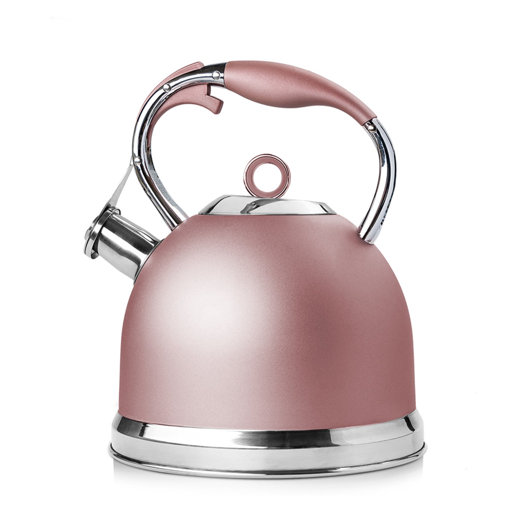 3 Liters Modern Stainless Steel Whistle Kettle-Swan Kettle Rose