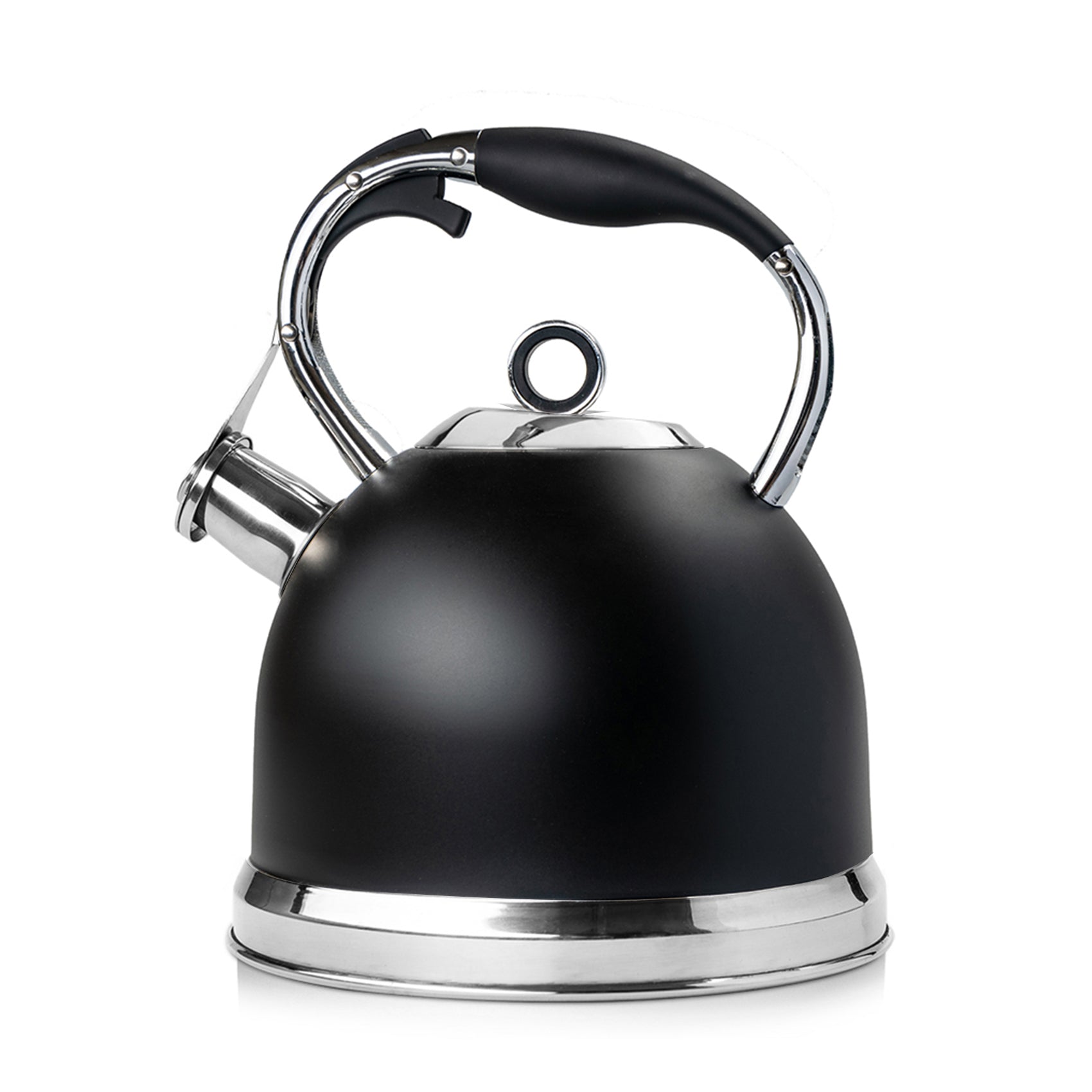 3 Liters Modern Stainless Steel Whistle Kettle-Swan Kettle Black