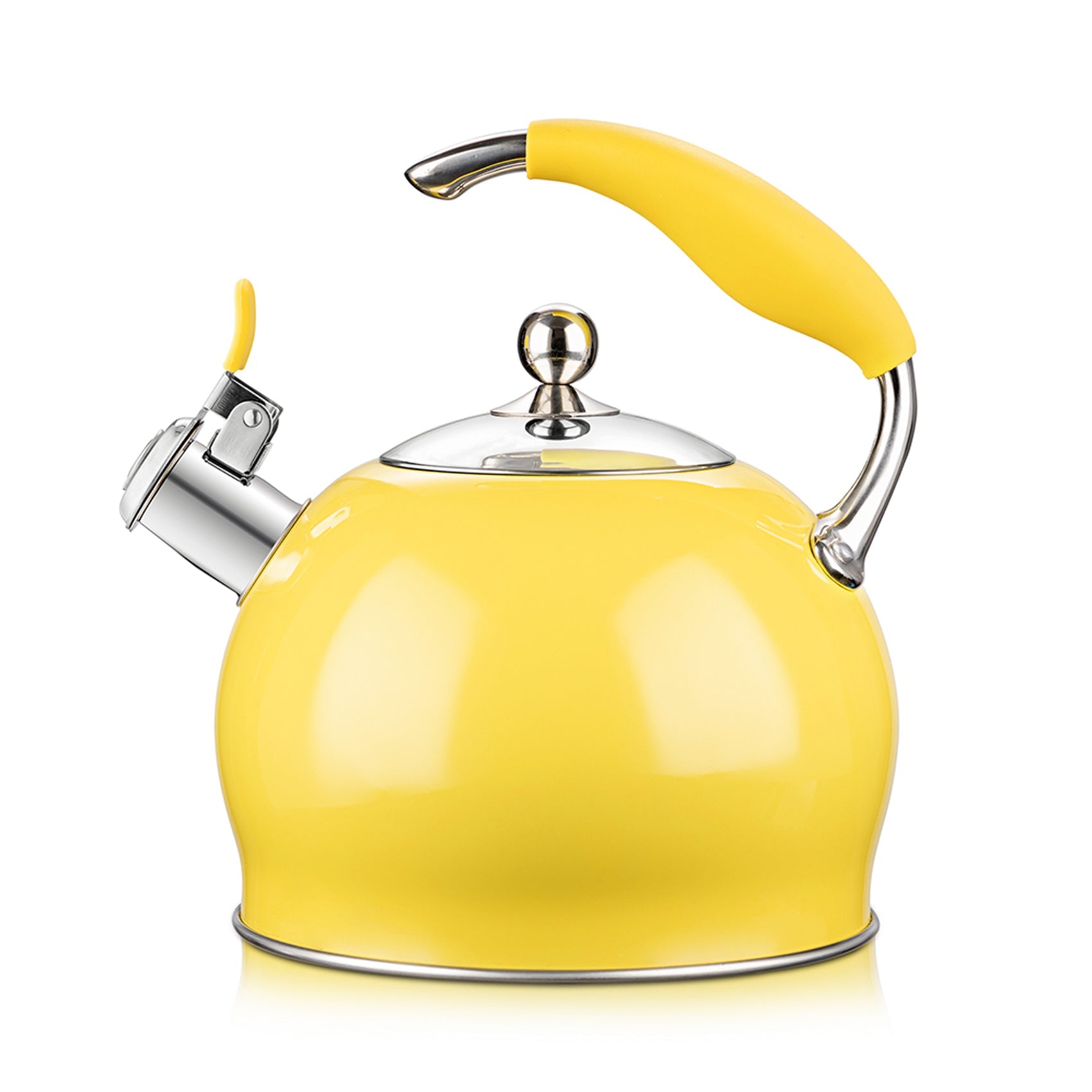 Modern Stainless Steel Whistling Teapot-Stove Top Teapot（Yellow）