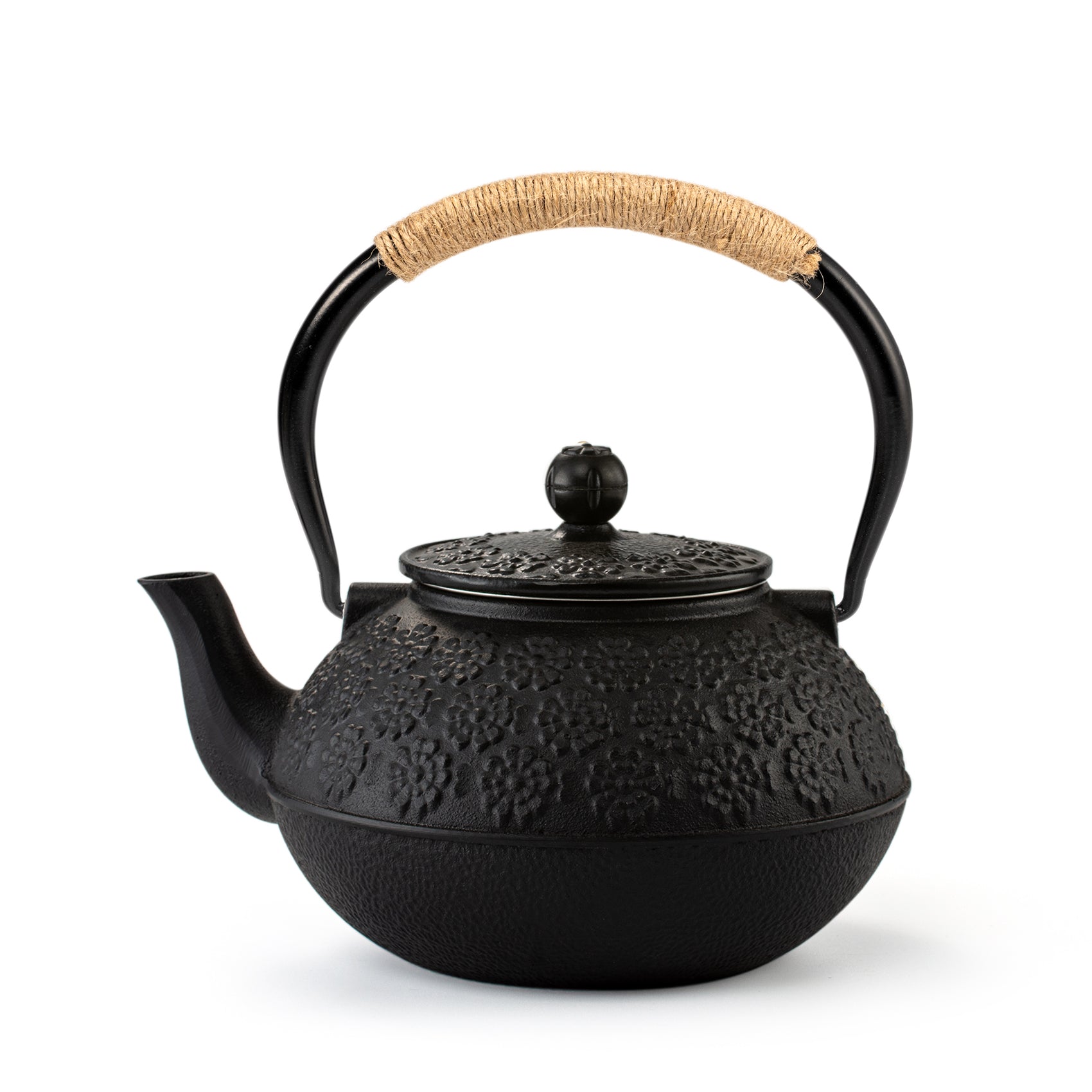 Cast Iron Teapot Tetsubin Tea Kettle (1200ML, Black)