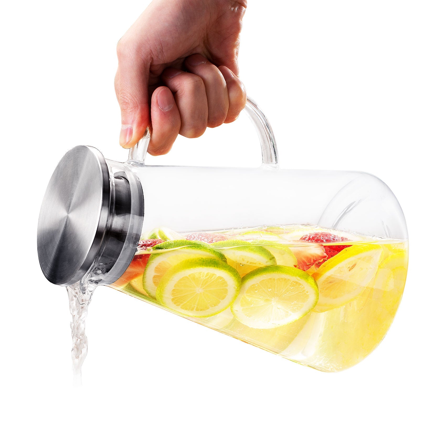 2 Liters 68oz Glass Pitcher With Lid