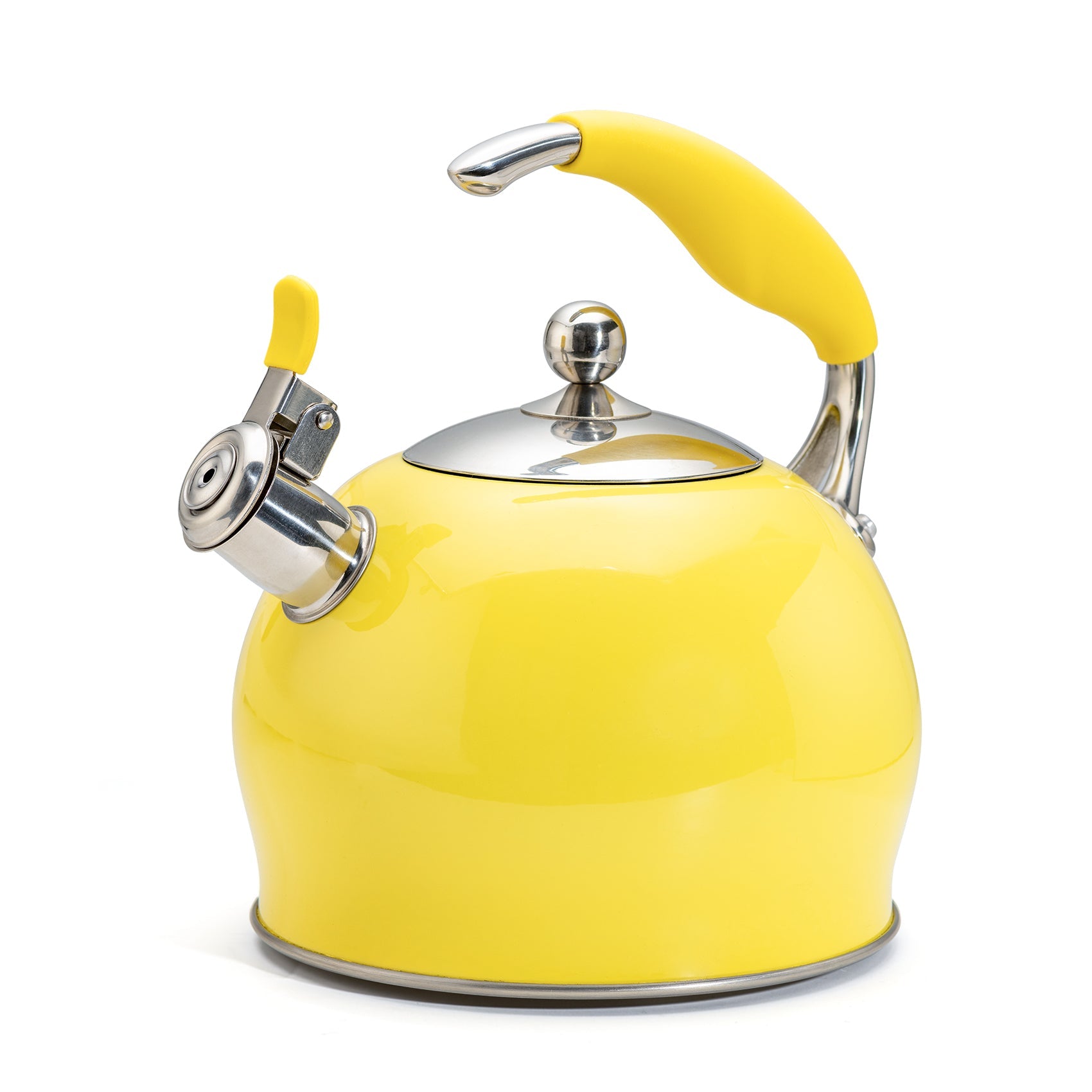 Modern Stainless Steel Whistling Teapot-Stove Top Teapot（Yellow）