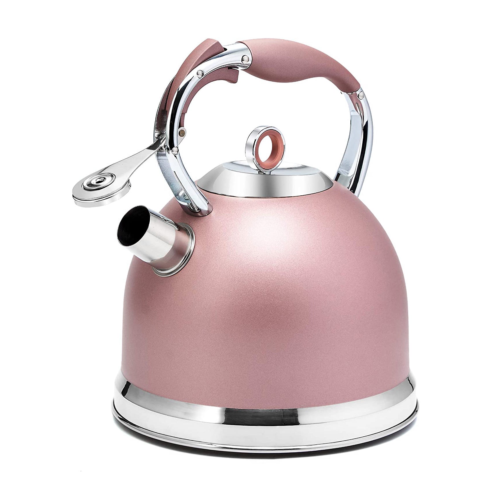 3 Liters Modern Stainless Steel Whistle Kettle-Swan Kettle Rose