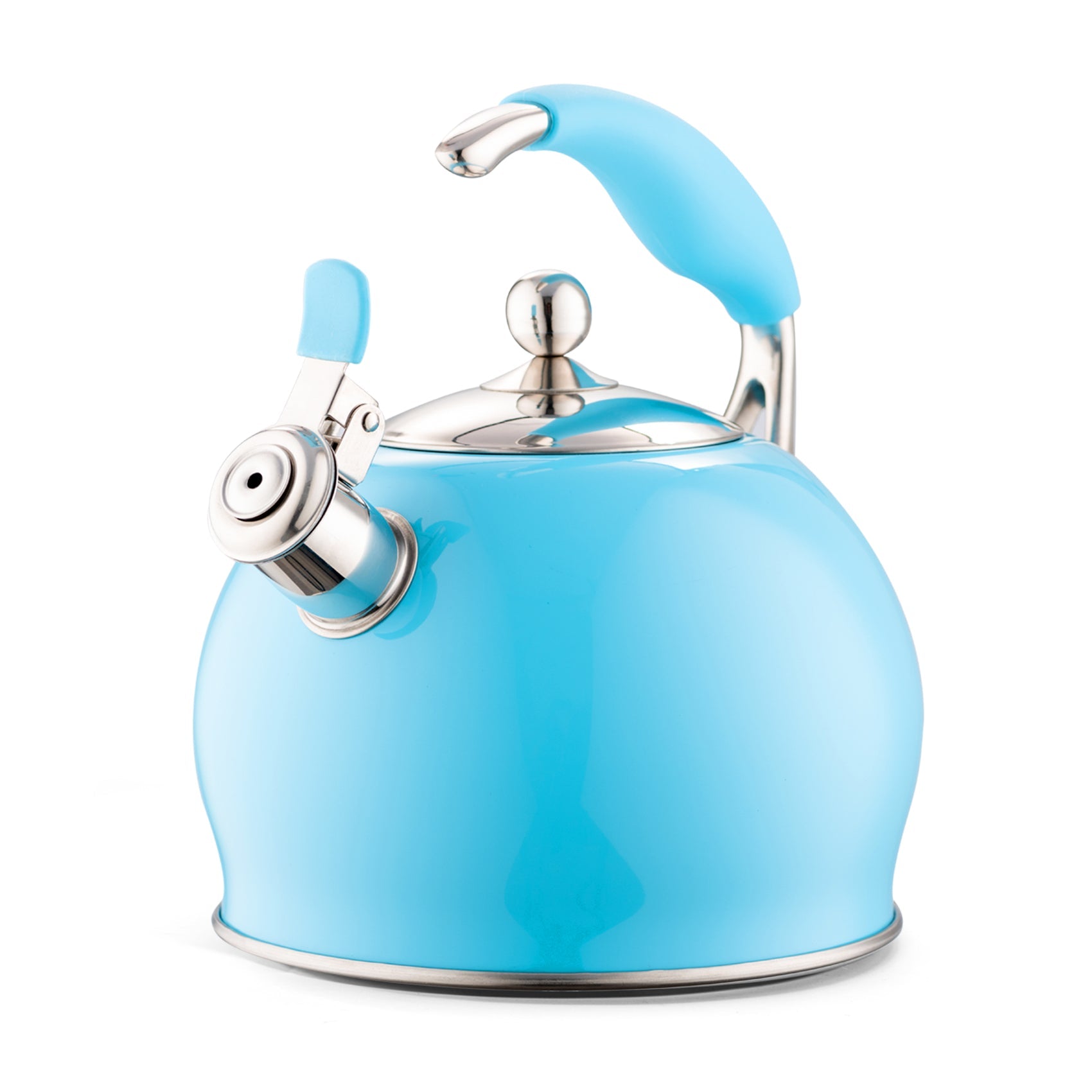 Modern Stainless Steel Whistling Teapot-Stove Top Teapot（Blue）