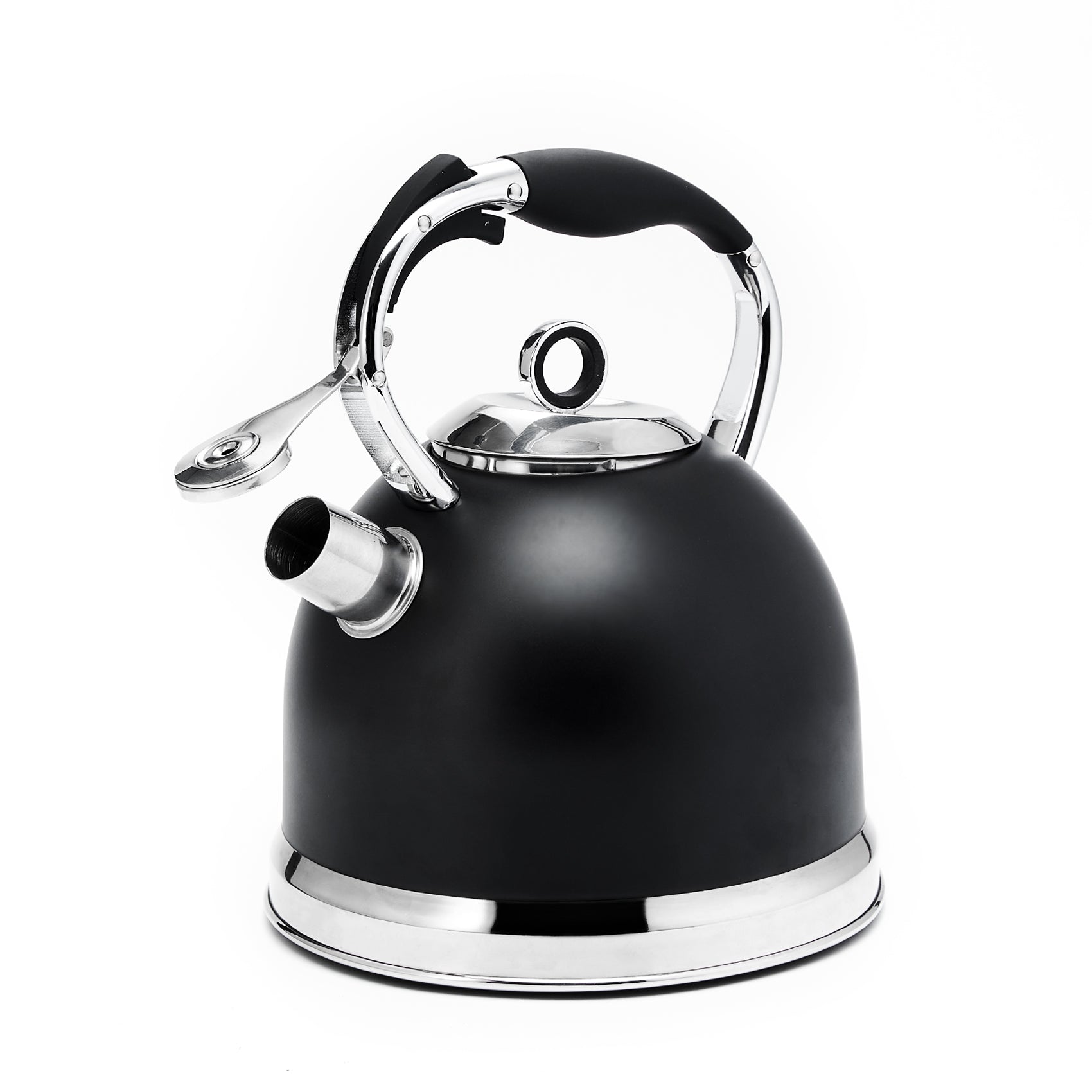 3 Liters Modern Stainless Steel Whistle Kettle-Swan Kettle Black