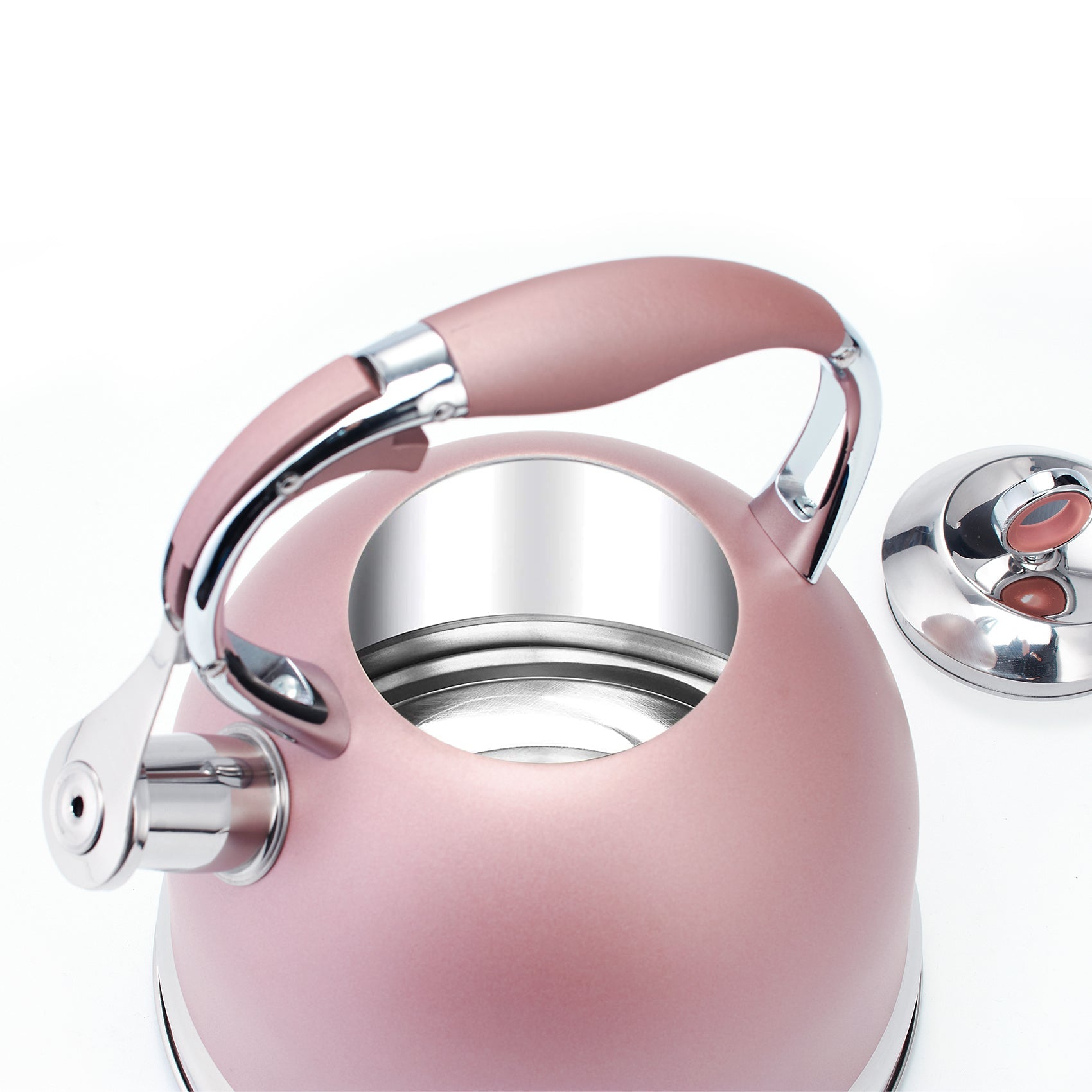 3 Liters Modern Stainless Steel Whistle Kettle-Swan Kettle Rose