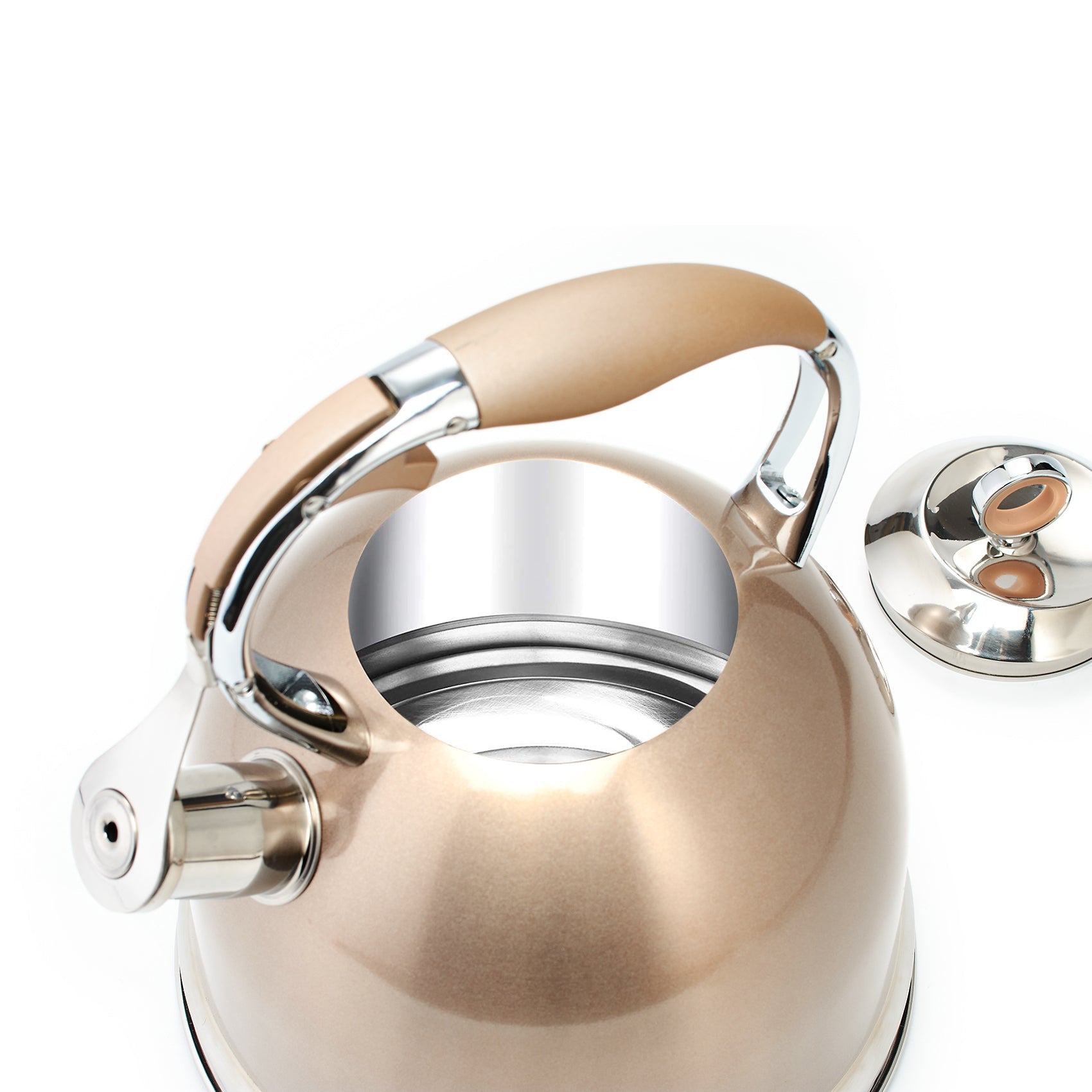 3L Gas Stove/Induction Cooker Whistle Kettle-Swan Kettle Champagne