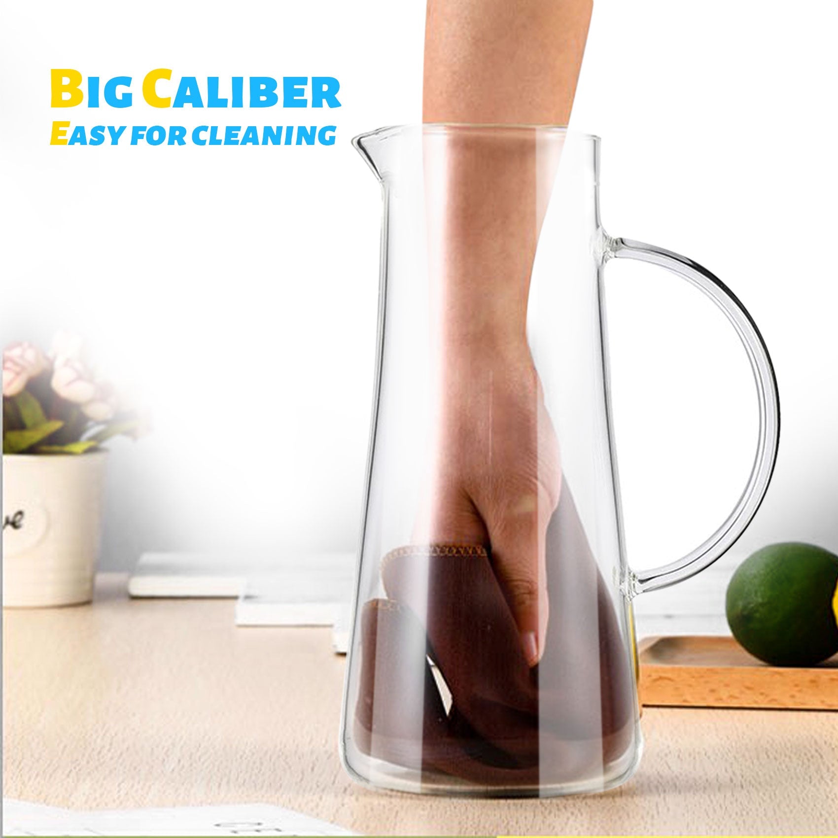 1.5 Liters 51oz Glass Pitcher With Lid