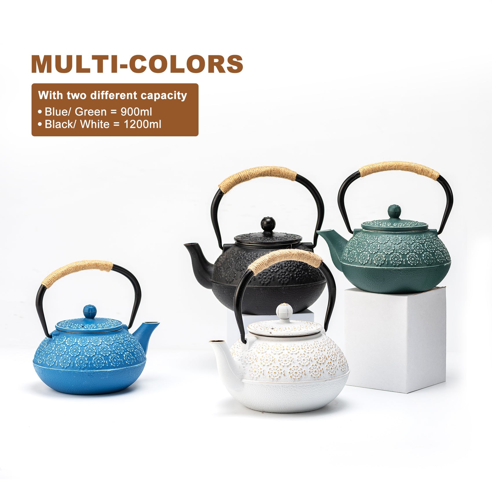 Multicolor Cast Iron Japanese Teapot