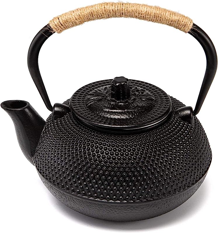 Japanese Cast Iron Teapot with Stainless Steel Infuser, Stovetop Safe - 22oz/650ml Capacity, Enameled Interior