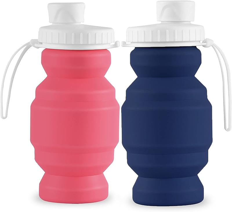 Leakproof Reusable Silicone Water Bottle: Collapsible, Lightweight & Durable for Gym, Camping, Travel