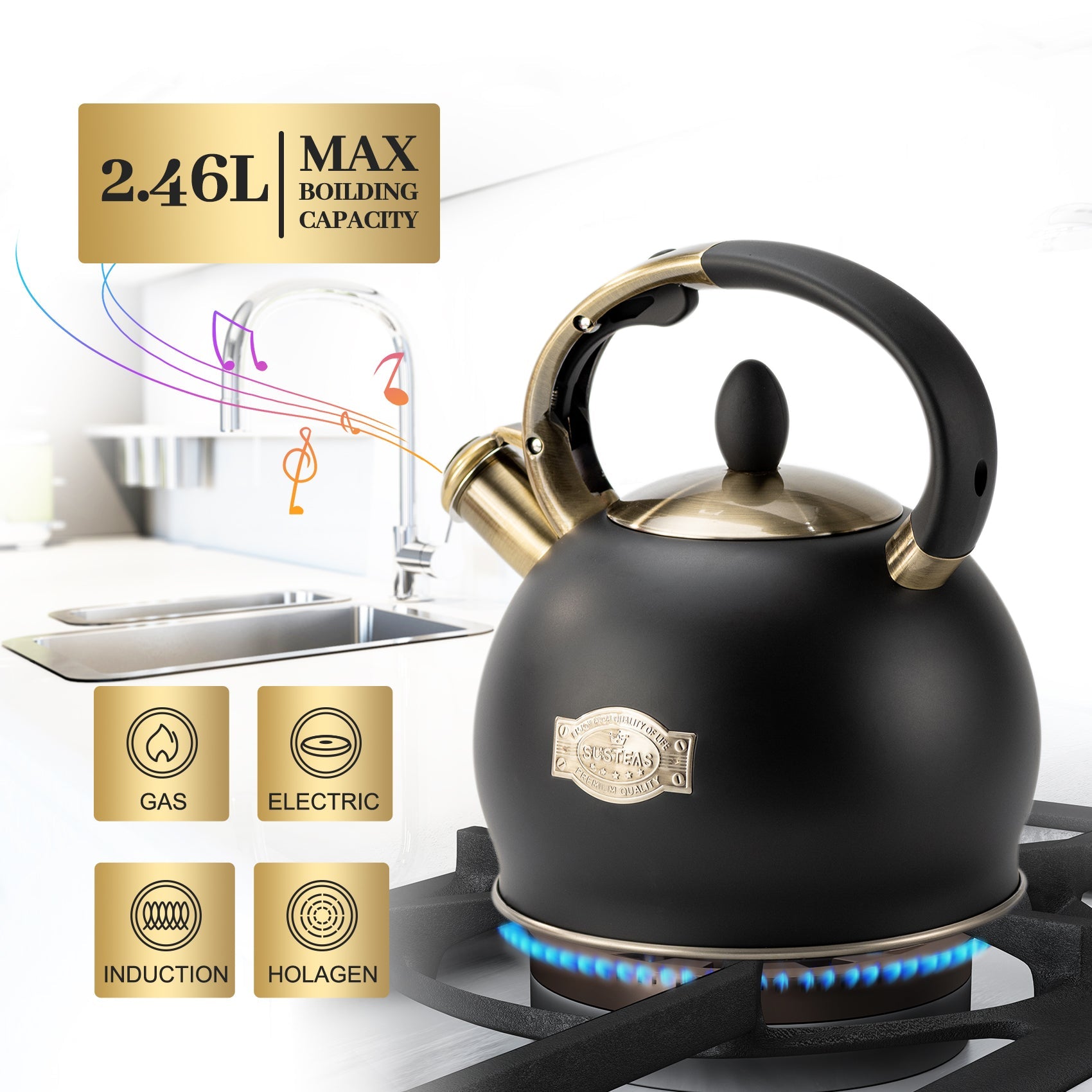 Modern Stainless Steel Whistling Teapot-Stove Top Teapot