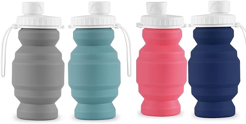 Leakproof Reusable Silicone Water Bottle: Collapsible, Lightweight & Durable for Gym, Camping, Travel