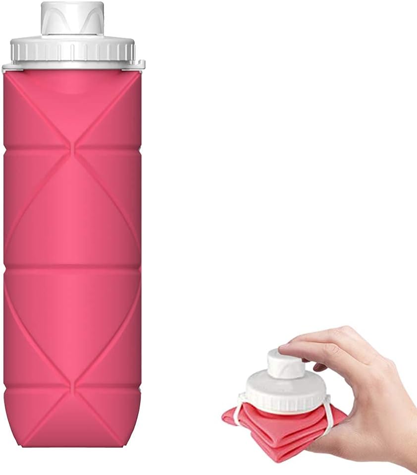 Leakproof Reusable Silicone Water Bottle: Collapsible, Lightweight & Durable for Gym, Camping, Travel