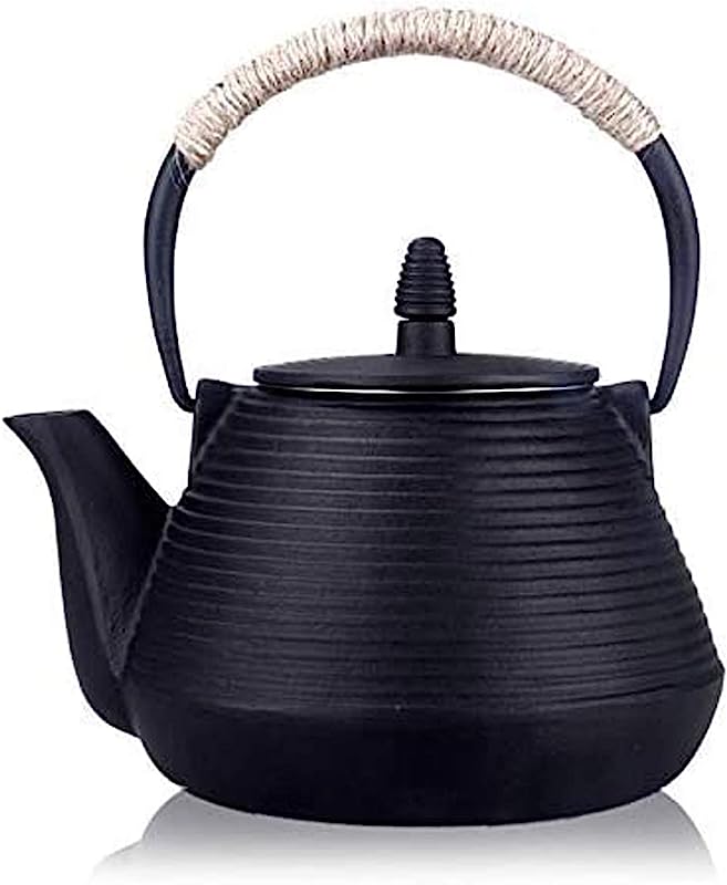 Japanese Cast Iron Teapot with Stainless Steel Infuser, Stovetop Safe - 22oz/650ml Capacity, Enameled Interior