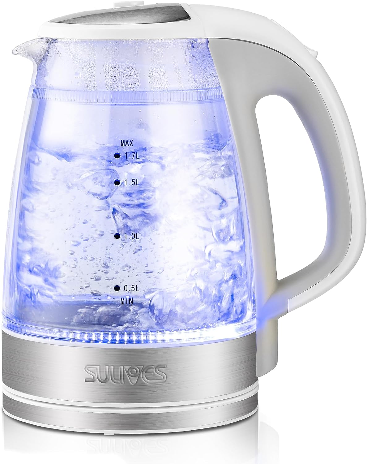 Double Wall Electric Kettle, 1.7L Capacity, 1200W, Auto Shut-Off, Borosilicate Glass