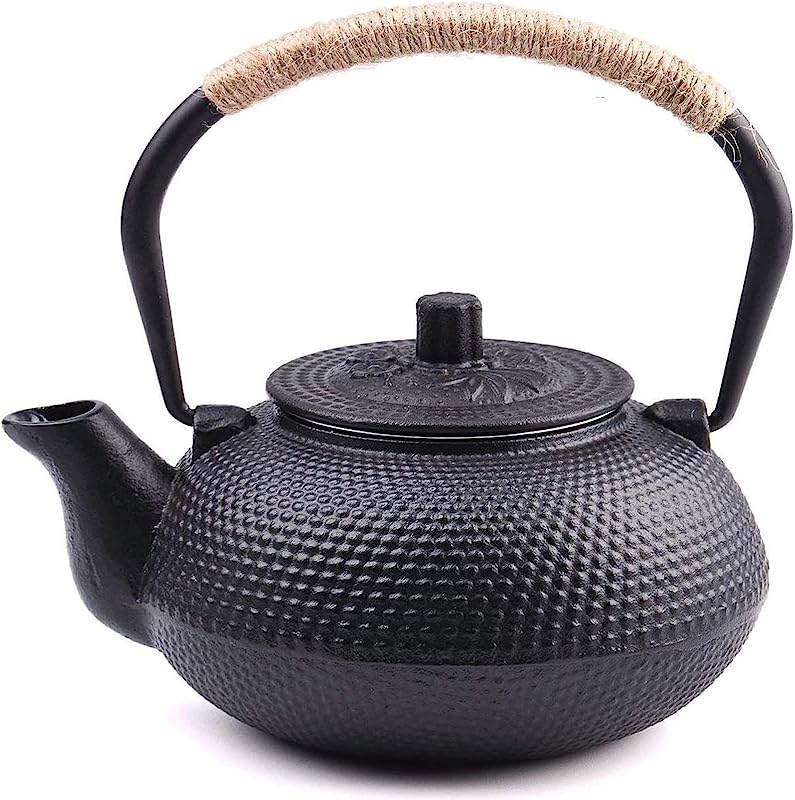 Japanese Cast Iron Teapot with Stainless Steel Infuser, Stovetop Safe - 22oz/650ml Capacity, Enameled Interior