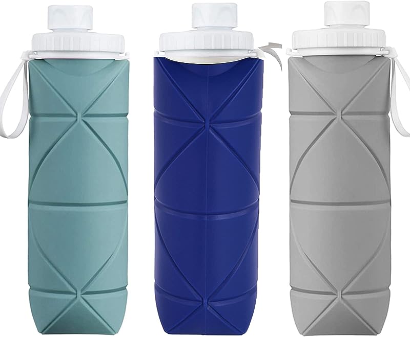 Leakproof Reusable Silicone Water Bottle: Collapsible, Lightweight & Durable for Gym, Camping, Travel