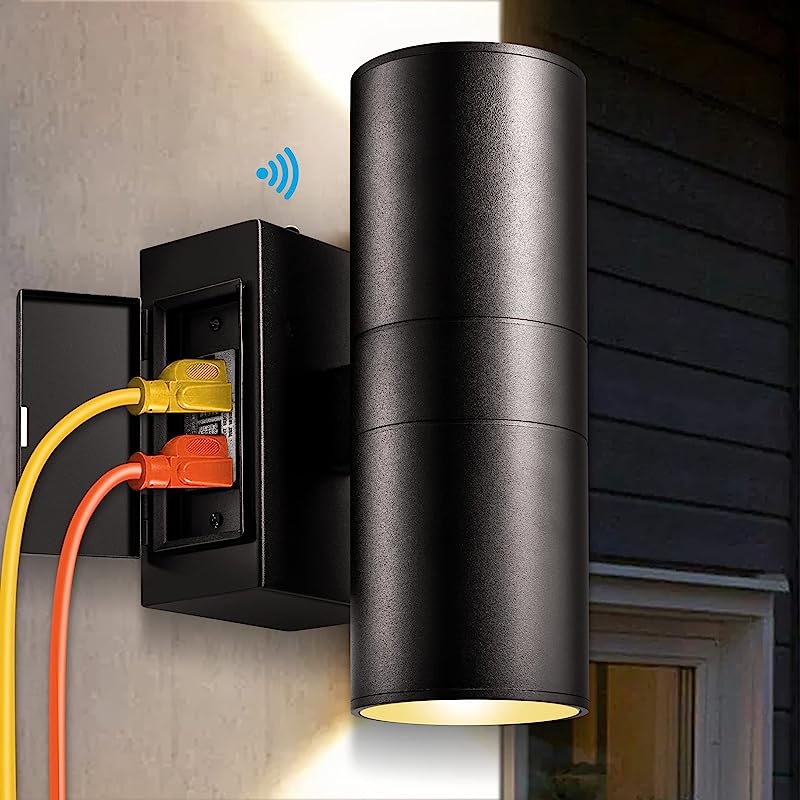 Modern Dusk to Dawn Outdoor Wall Light by SUMETAS - Waterproof Aluminum Sconce for Front Porch