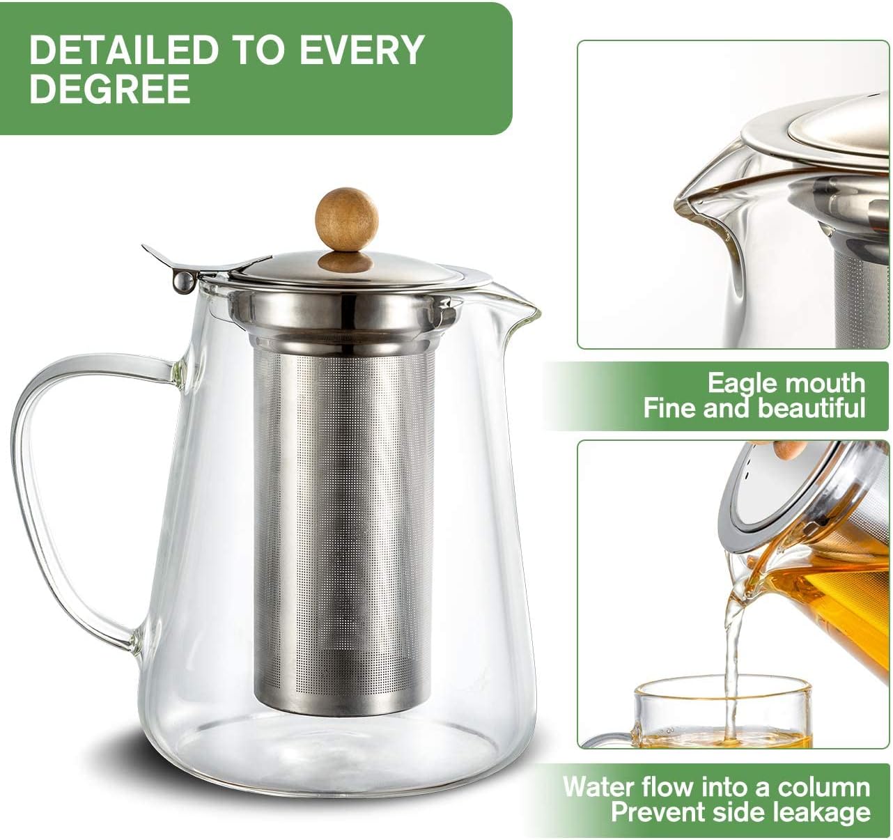 SUMETAS Glass Teapot: Brew Loose Leaf Tea Perfectly